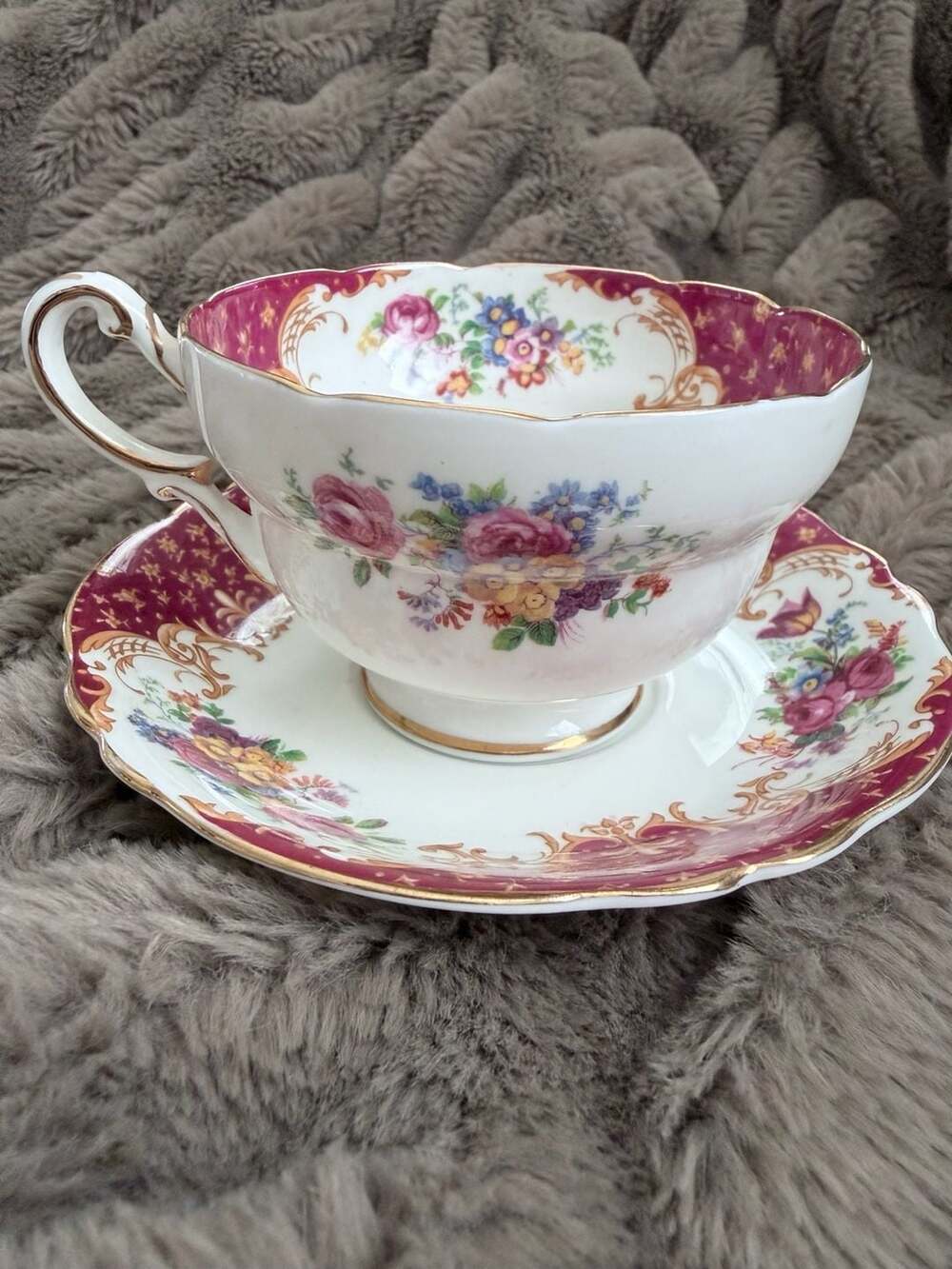 Paragon Rockingham Fine Bone China Teacup and Saucer Set